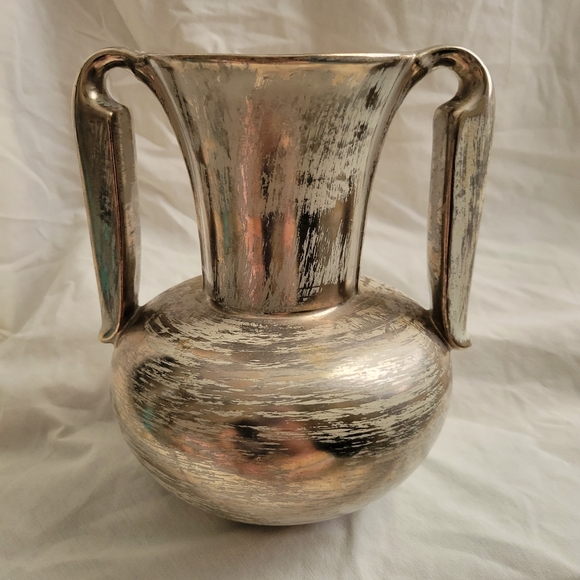 Vintage Stangl Colonial Silver Dual Handle Vase - Picture 4 of 9